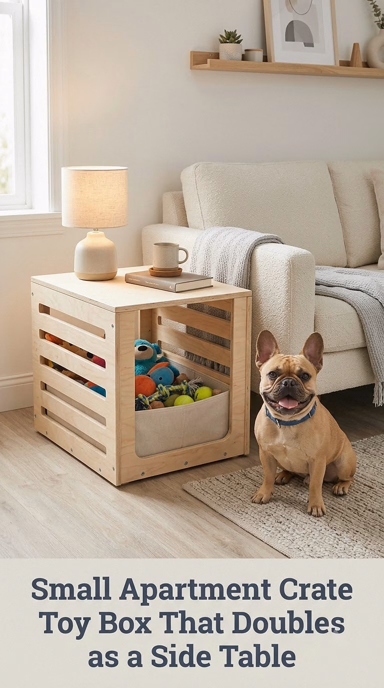 Small Apartment Crate Toy Box That Doubles as a Side Table