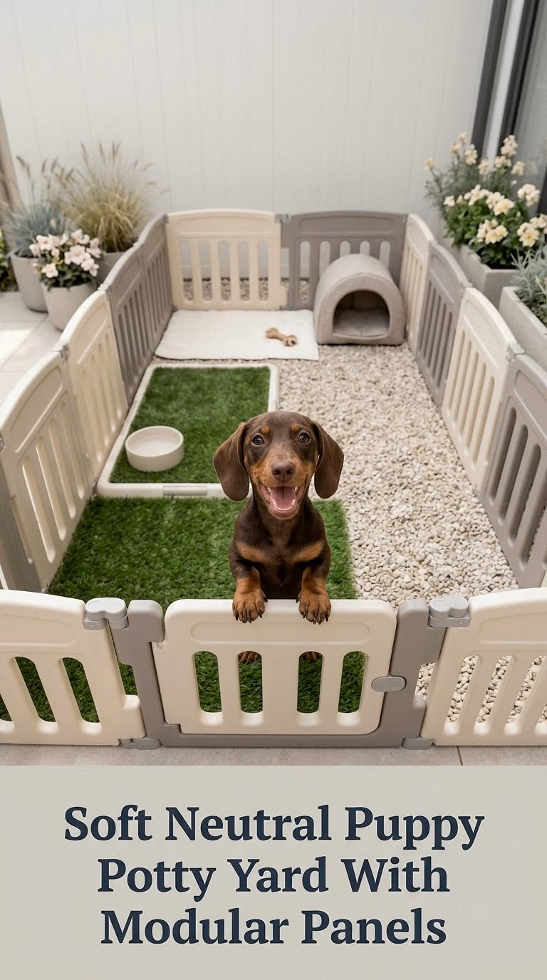Soft Neutral Puppy Potty Yard With Modular Panels