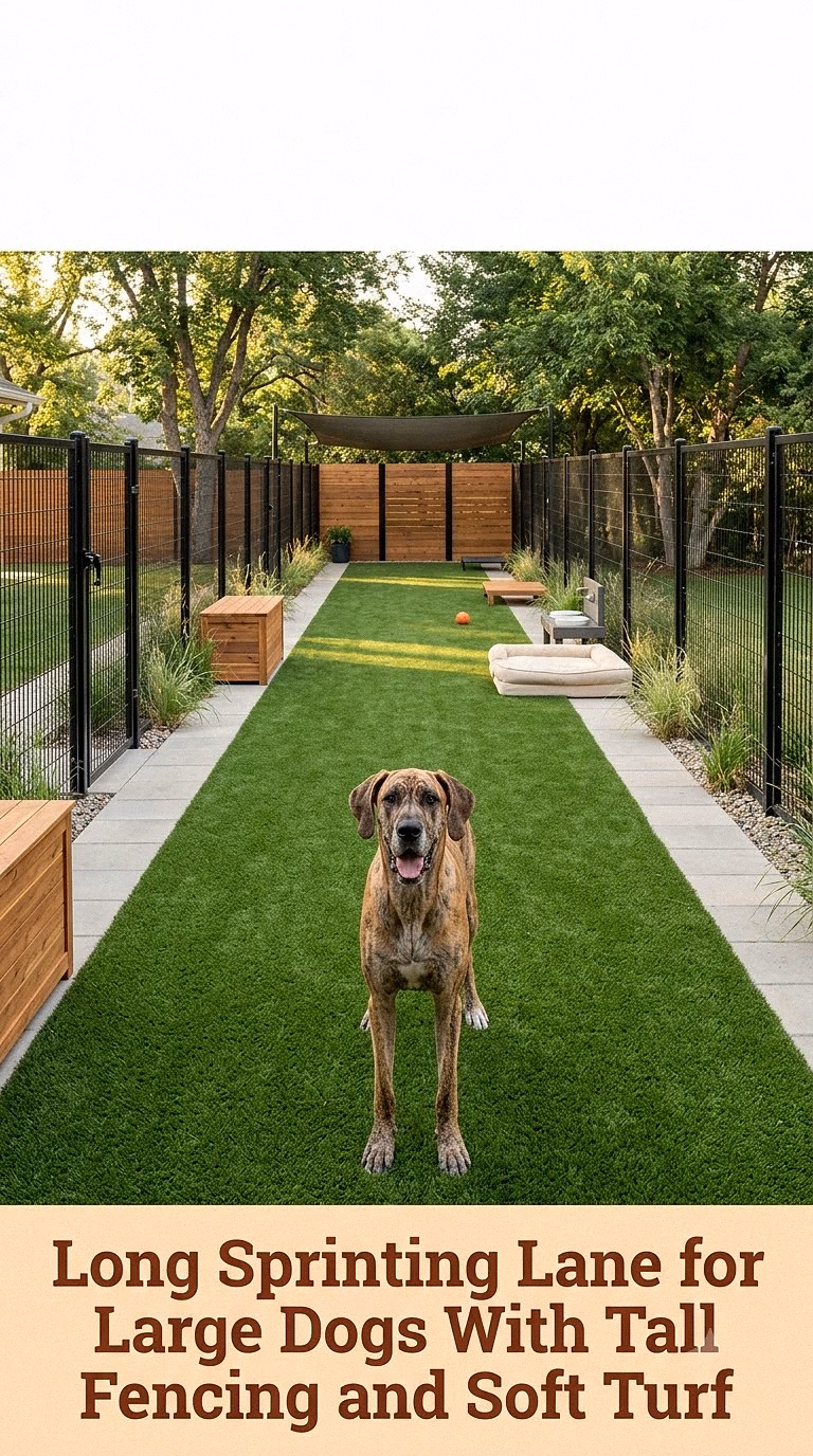 12. Long Sprinting Lane for Large Dogs With Tall Fencing and Soft Turf