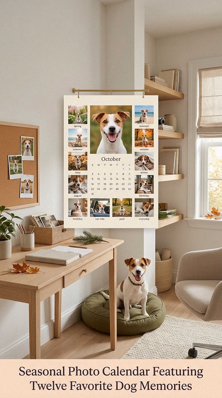 12. Seasonal Photo Calendar Featuring Twelve Favorite Dog Memories