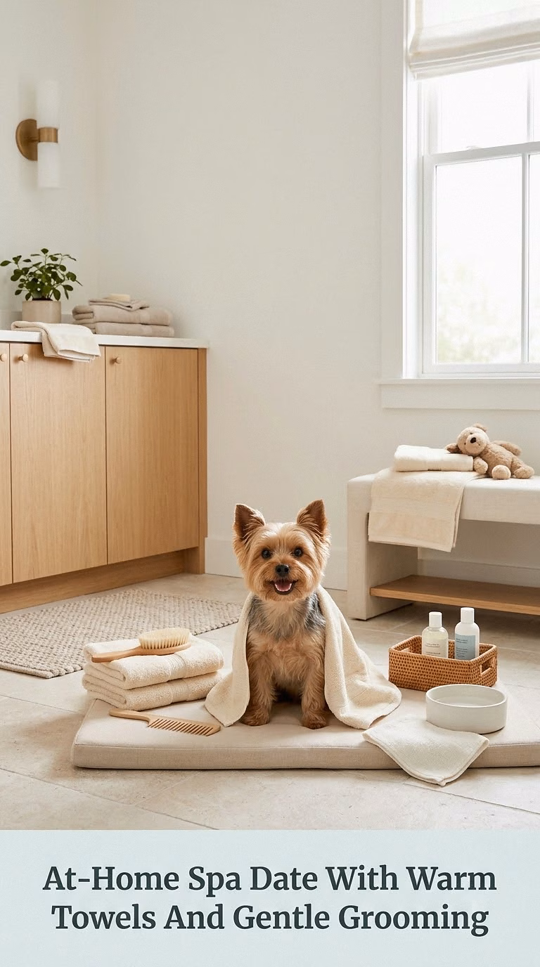 At-Home Spa Date With Warm Towels And Gentle Grooming