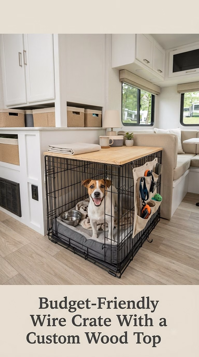Budget-Friendly Wire Crate With a Custom Wood Top
