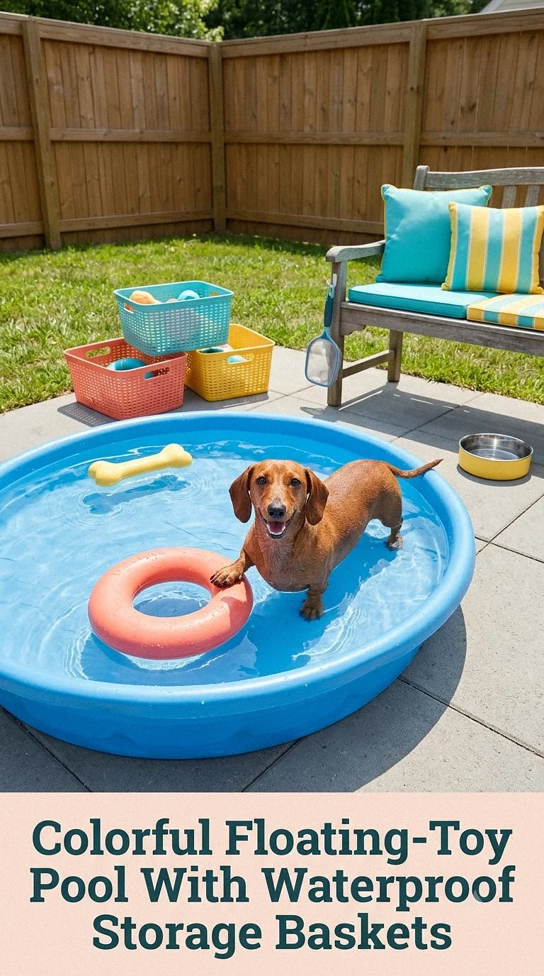 Colorful Floating-Toy Pool With Waterproof Storage Baskets