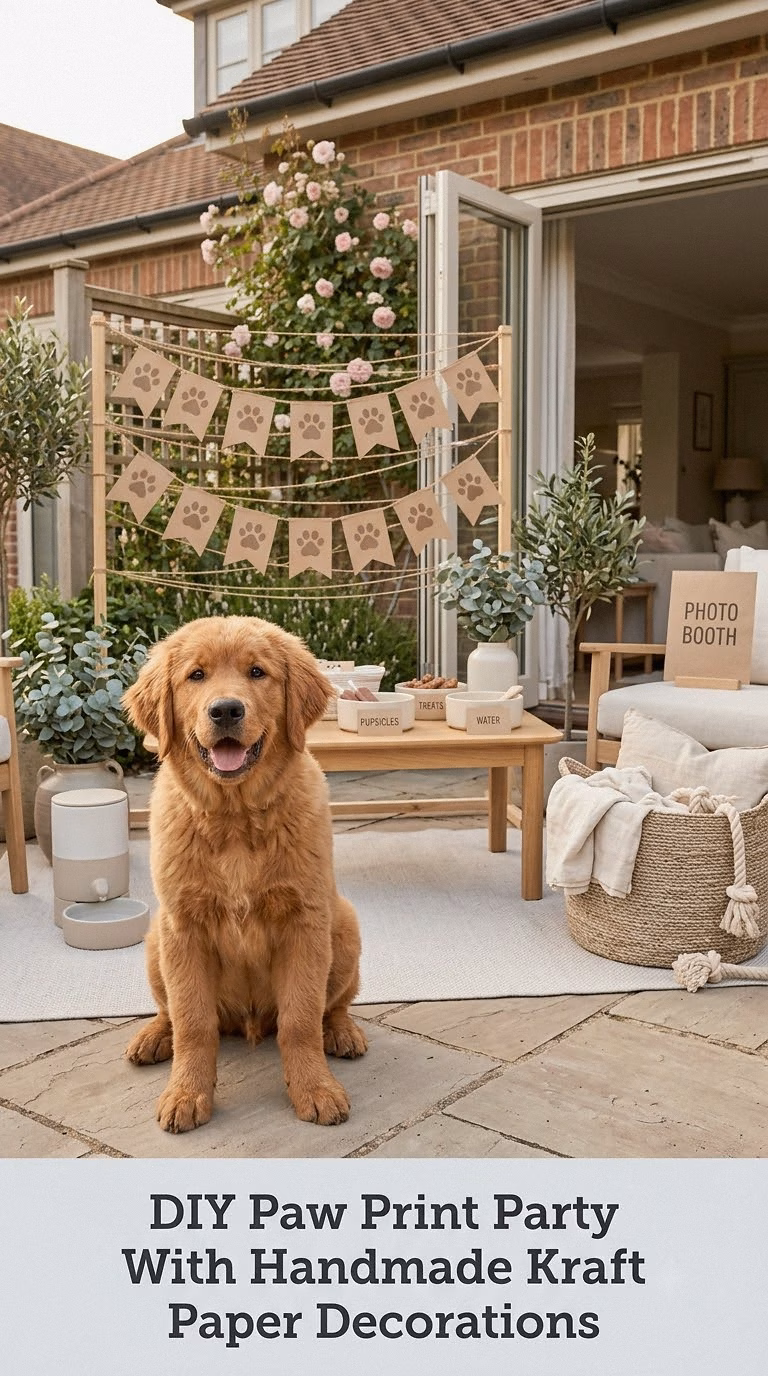 DIY Paw Print Party With Handmade Kraft Paper Decorations