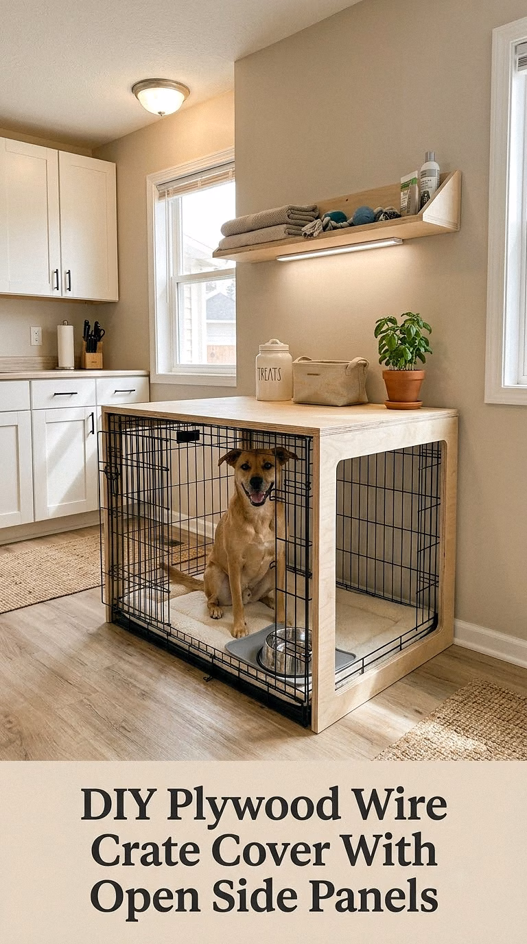 DIY Plywood Wire Crate Cover With Open Side Panels