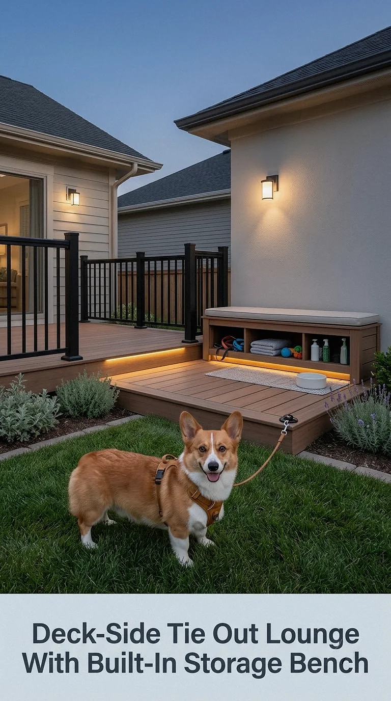 Deck-Side Tie Out Lounge With Built-In Storage Bench