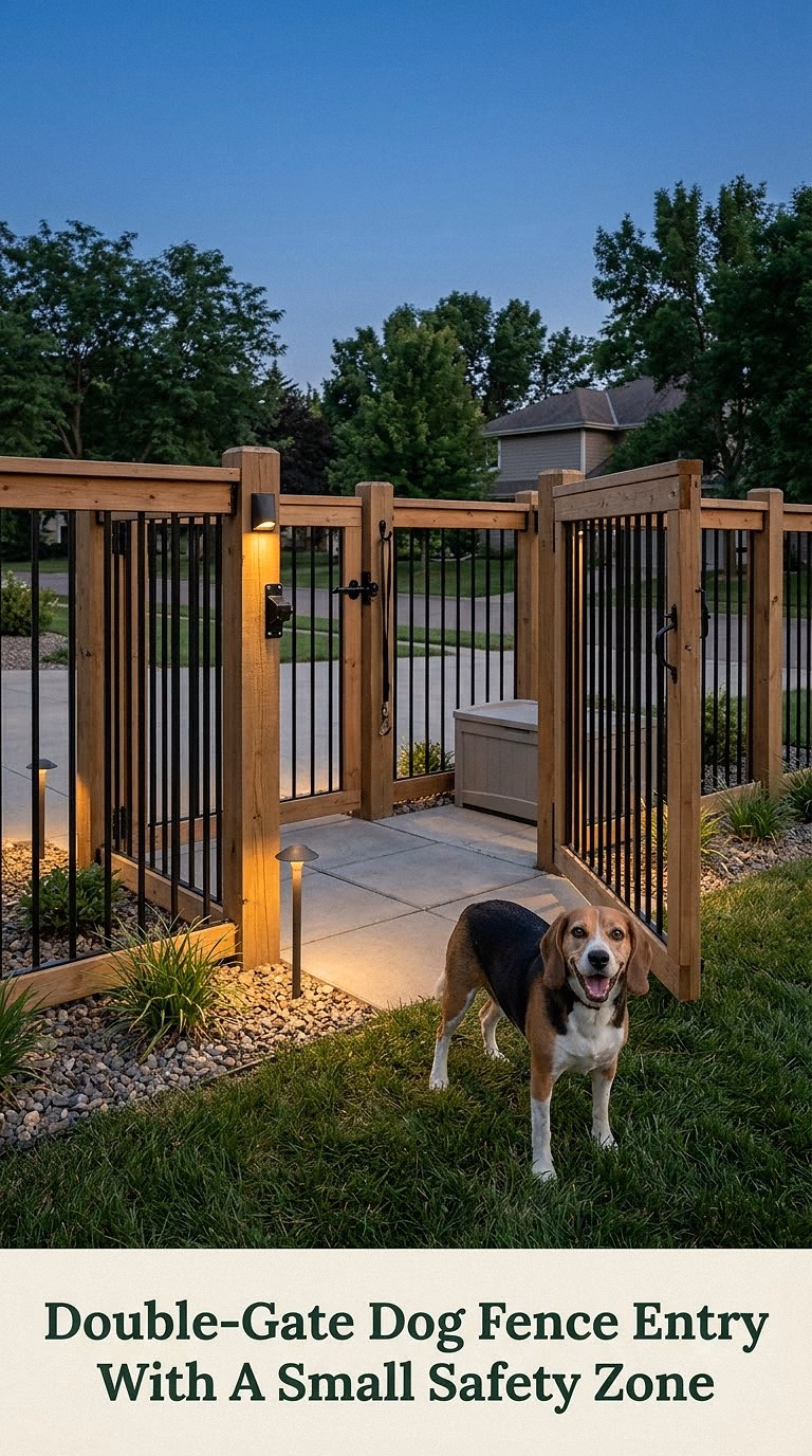 Double-Gate Dog Fence Entry With A Small Safety Zone