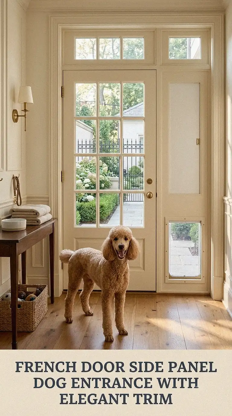 French Door Side Panel Dog Entrance With Elegant Trim