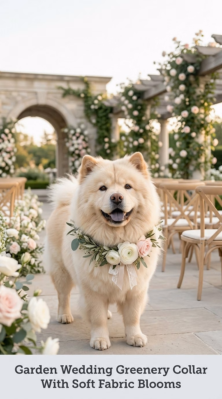 Garden Wedding Greenery Collar With Soft Fabric Blooms