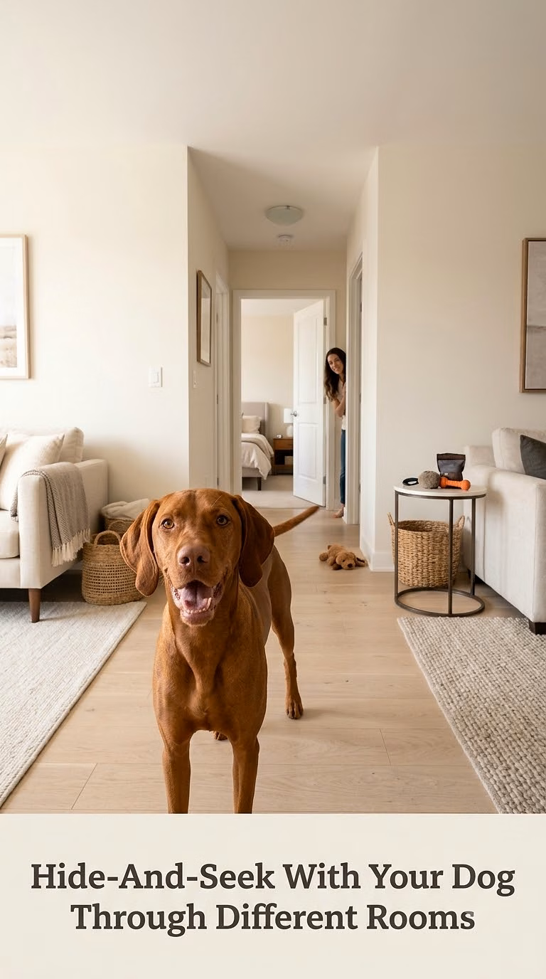Hide-And-Seek With Your Dog Through Different Rooms