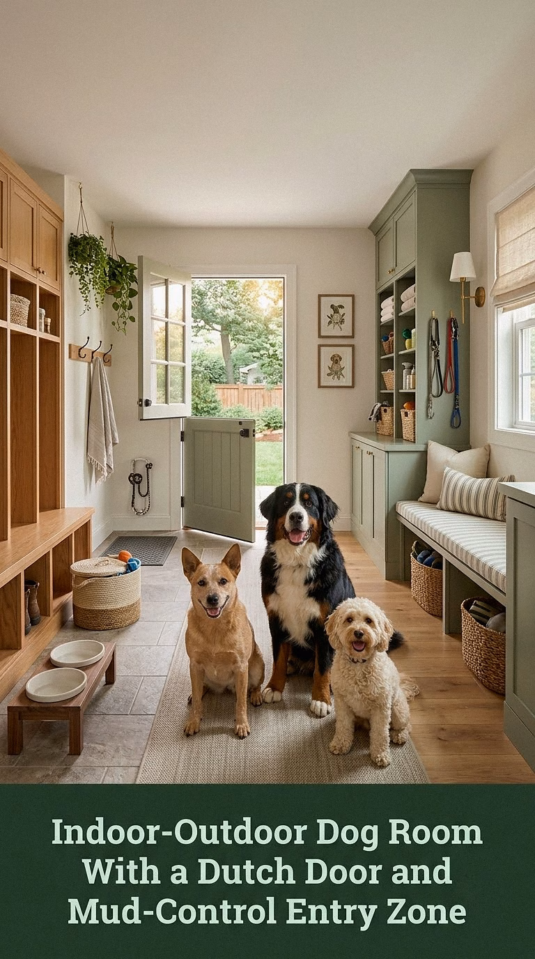 12. Indoor-Outdoor Dog Room With a Dutch Door and Mud-Control Entry Zone