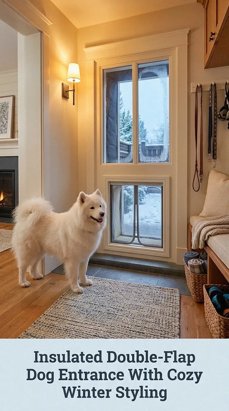 Insulated Double-Flap Dog Entrance With Cozy Winter Styling