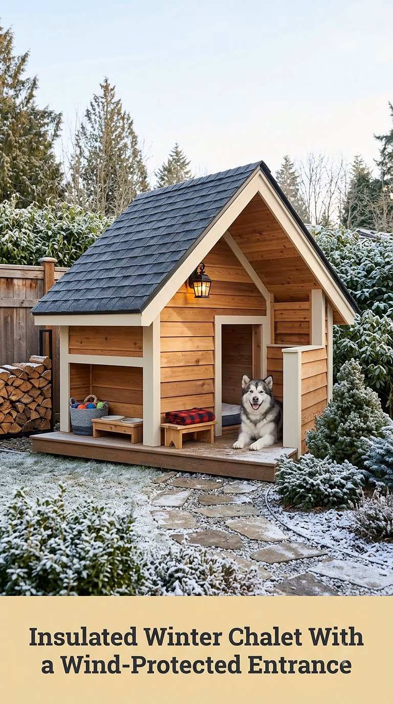 12. Insulated Winter Chalet With a Wind-Protected Entrance