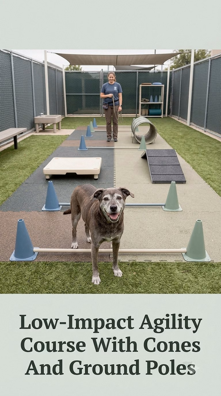 Low-Impact Agility Course With Cones And Ground Poles