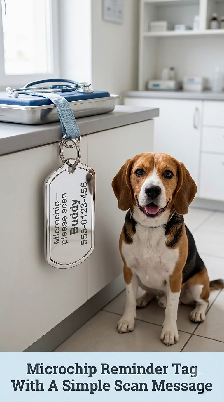 Microchip Reminder Tag With A Simple Scan Message