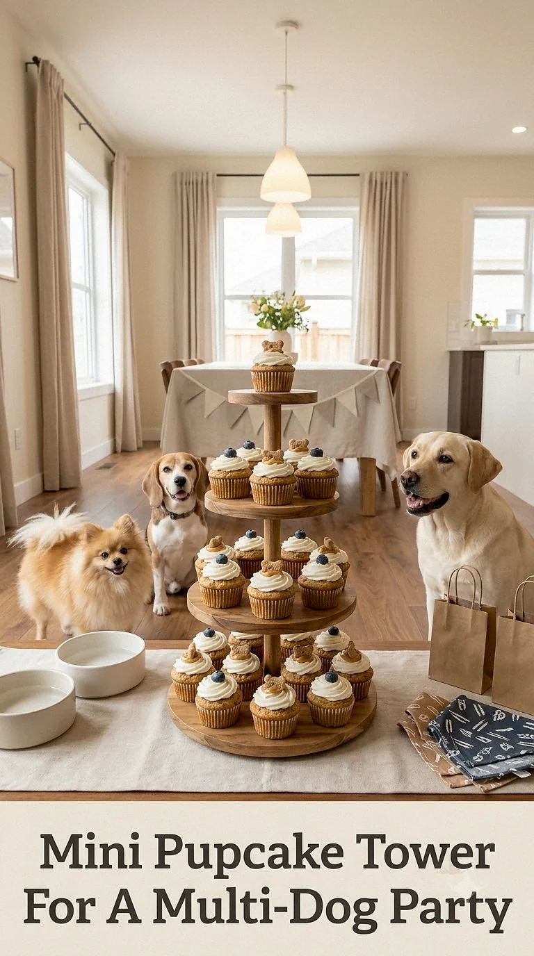 Mini Pupcake Tower For A Multi-Dog Party