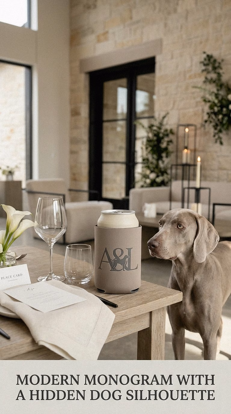 Modern Monogram With A Hidden Dog Silhouette