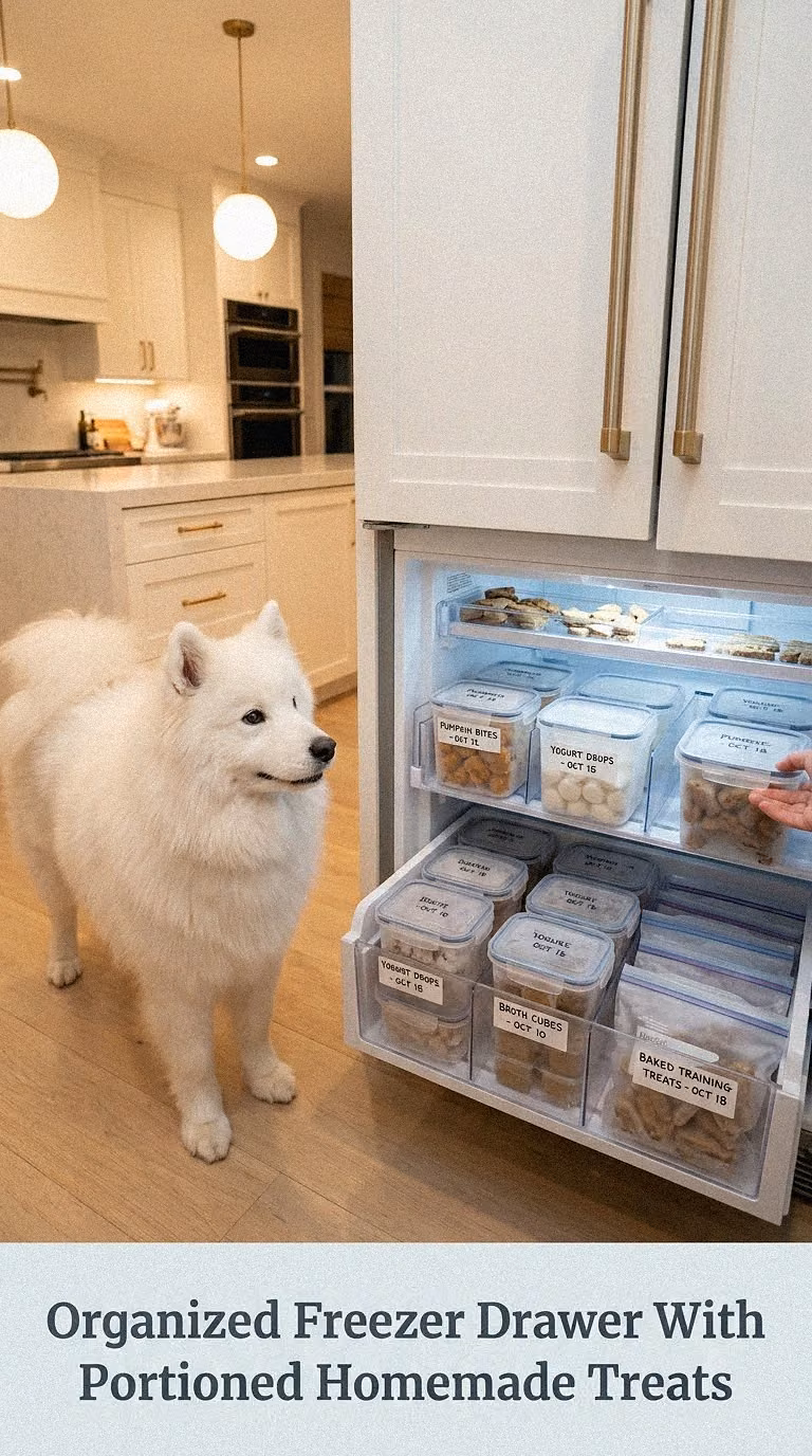 Organized Freezer Drawer With Portioned Homemade Treats