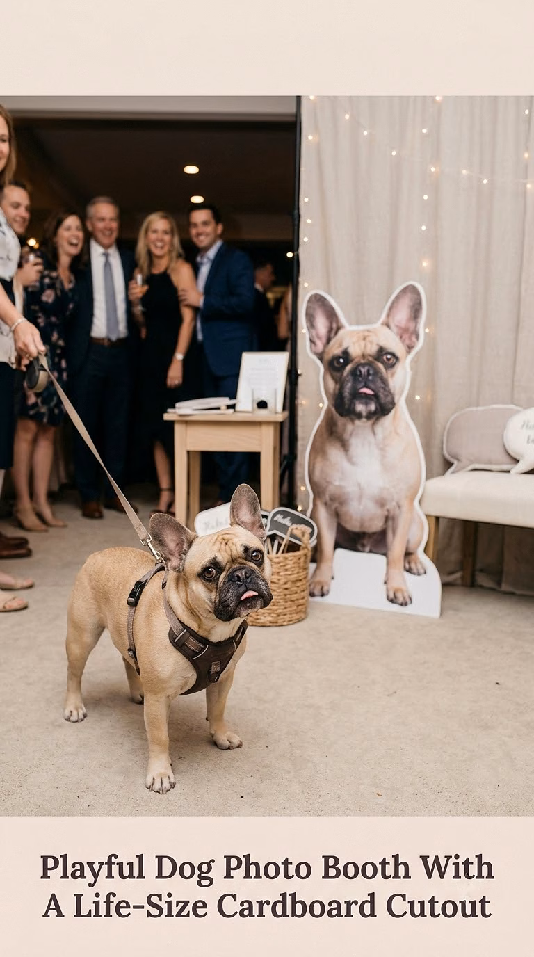 Playful Dog Photo Booth With A Life-Size Cardboard Cutout