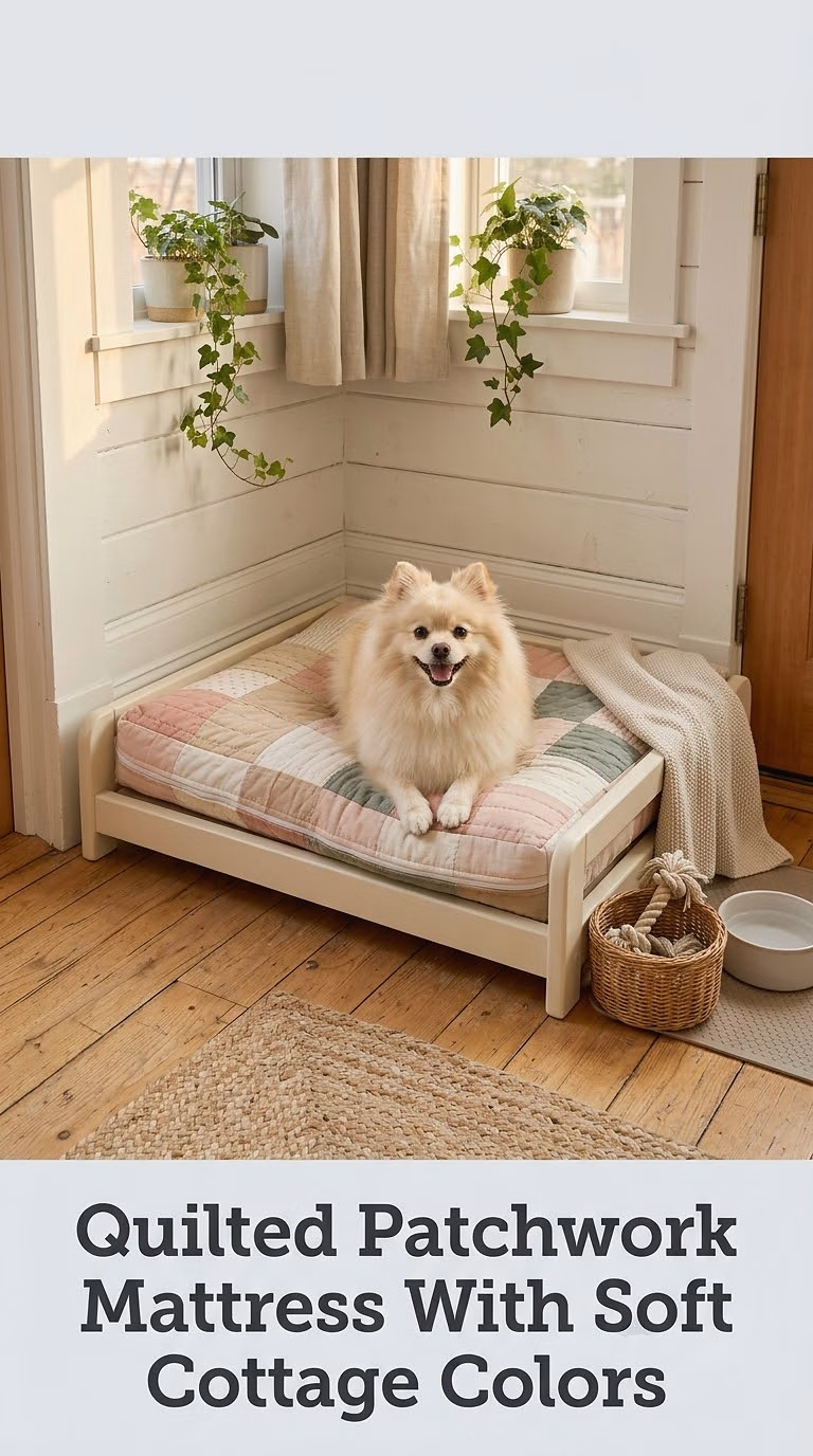 Quilted Patchwork Mattress With Soft Cottage Colors
