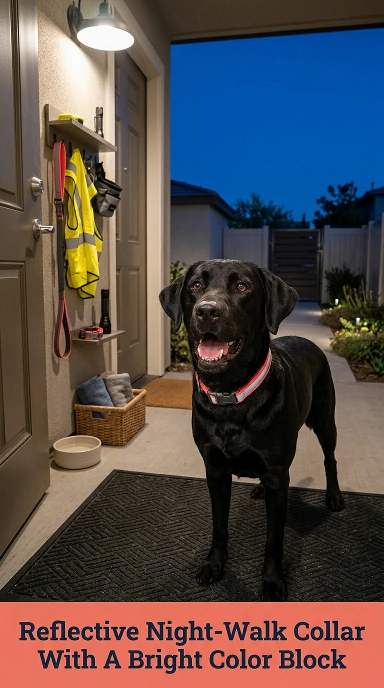 Reflective Night-Walk Collar With A Bright Color Block