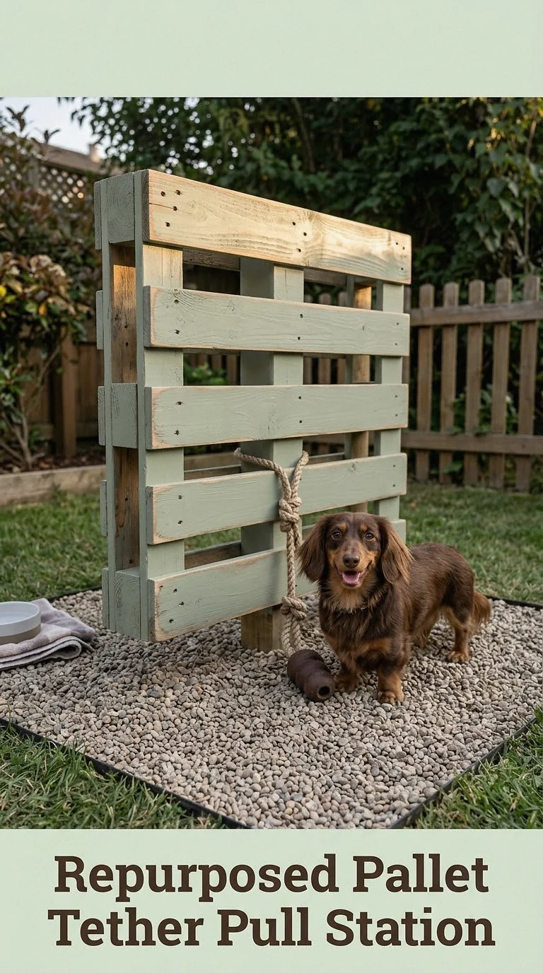 Repurposed Pallet Tether Pull Station