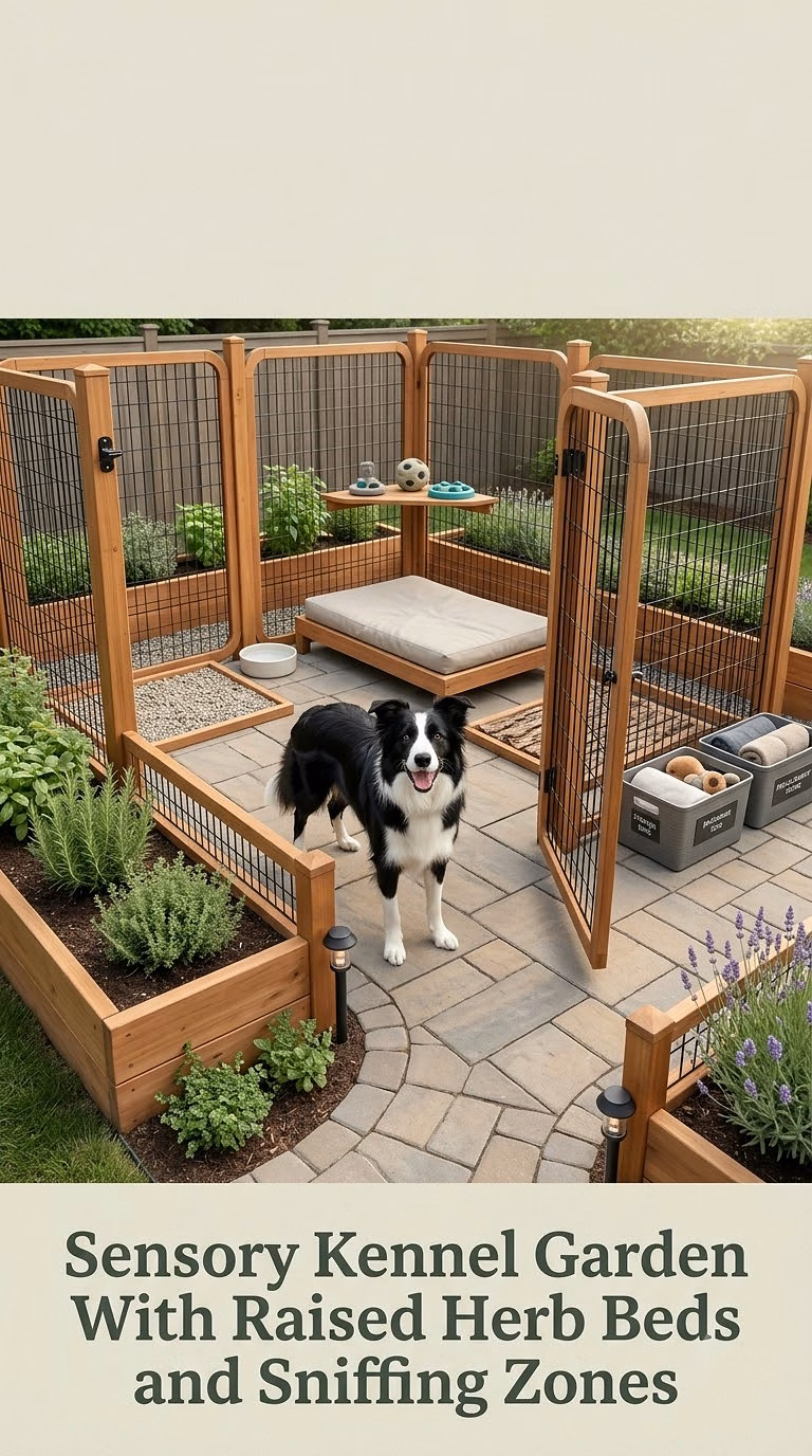 Sensory Kennel Garden With Raised Herb Beds and Sniffing Zones