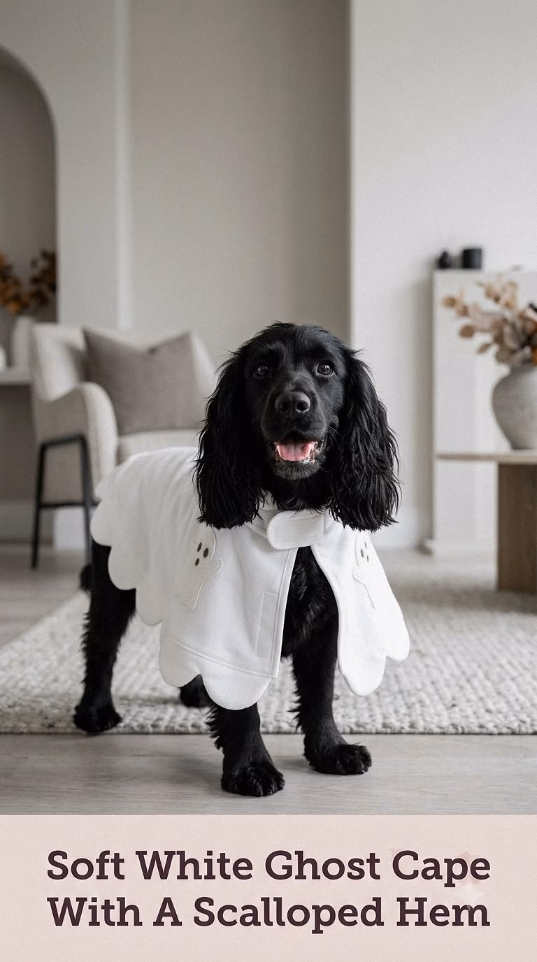 Soft White Ghost Cape With A Scalloped Hem