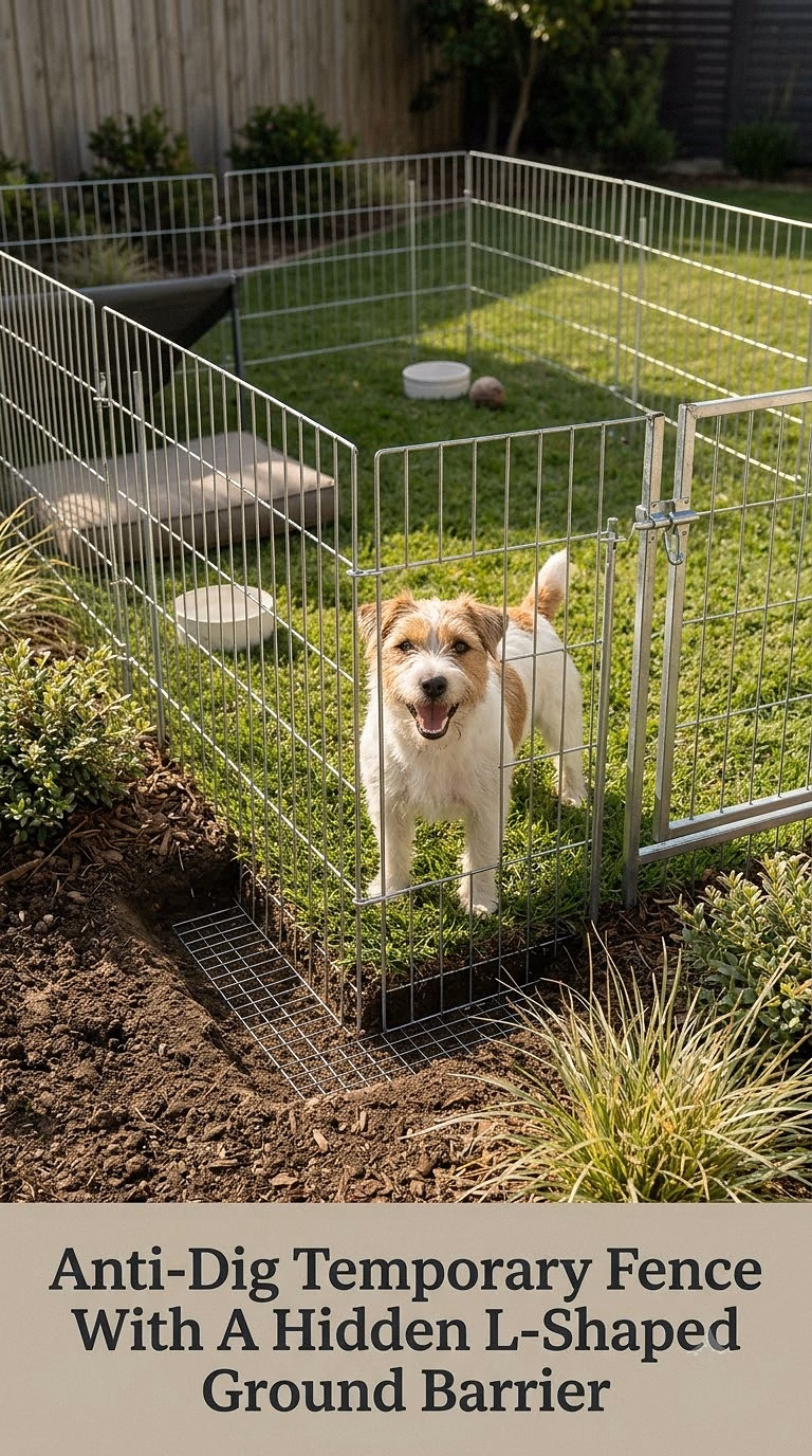 Anti-Dig Temporary Fence With A Hidden L-Shaped Ground Barrier