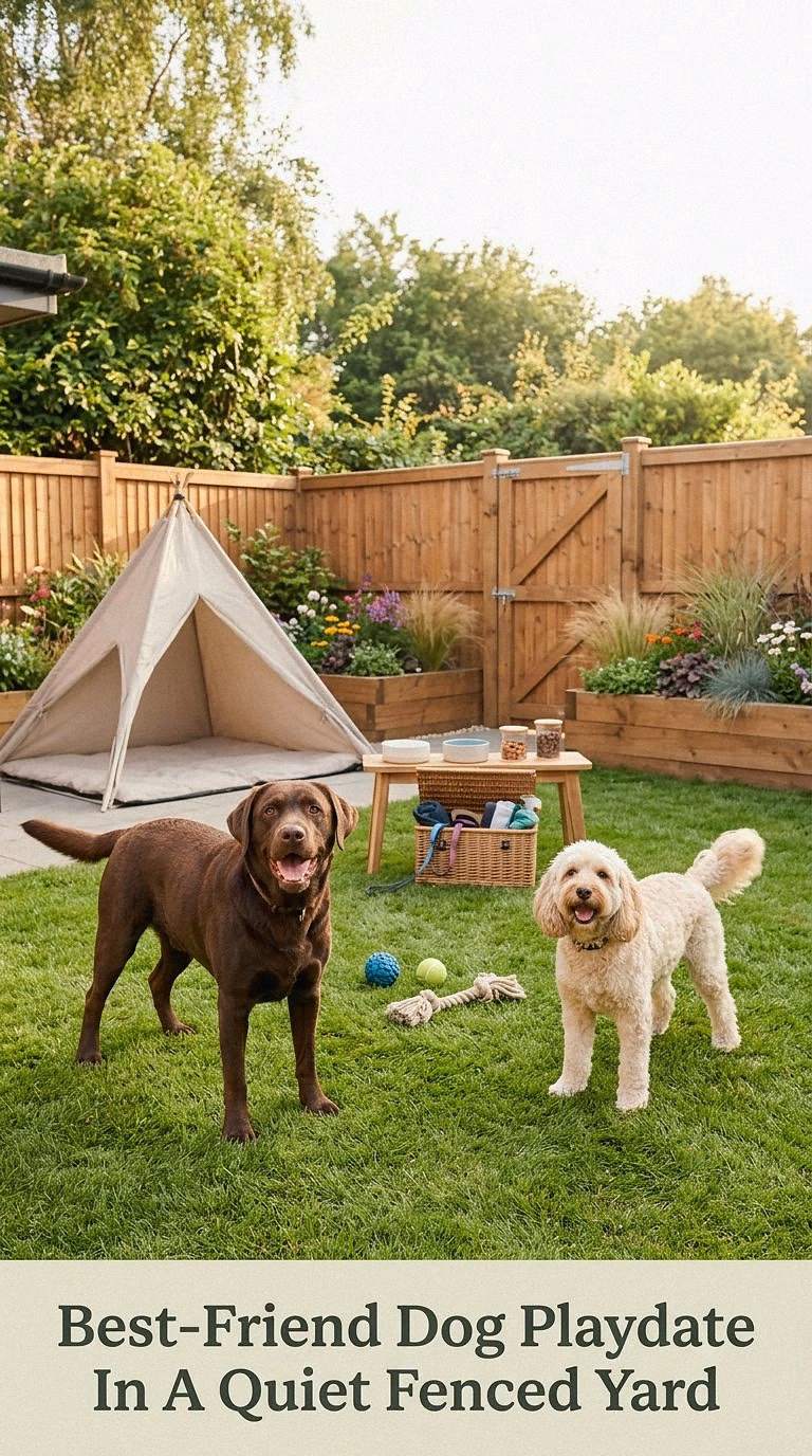 Best-Friend Dog Playdate In A Quiet Fenced Yard