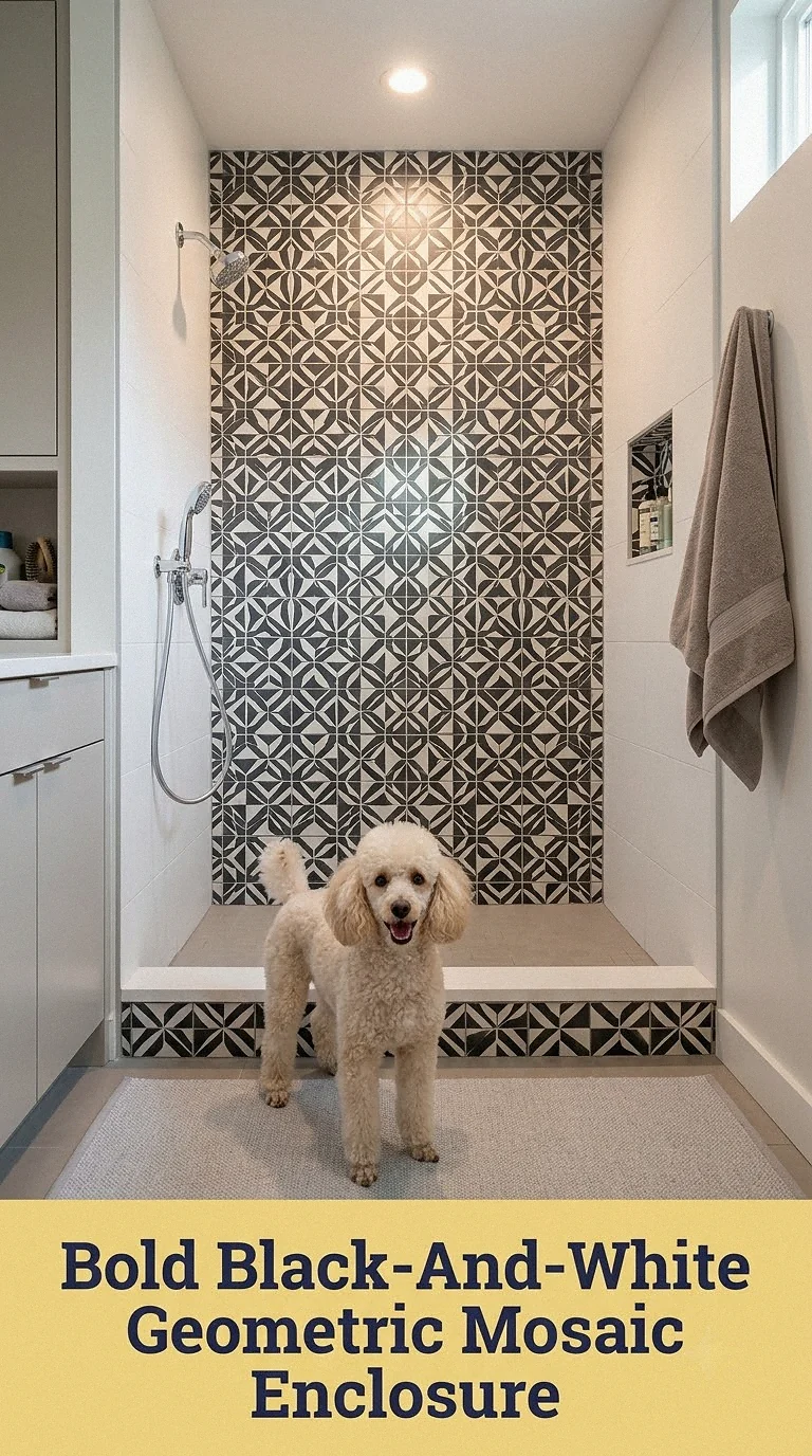 Bold Black-And-White Geometric Mosaic Enclosure