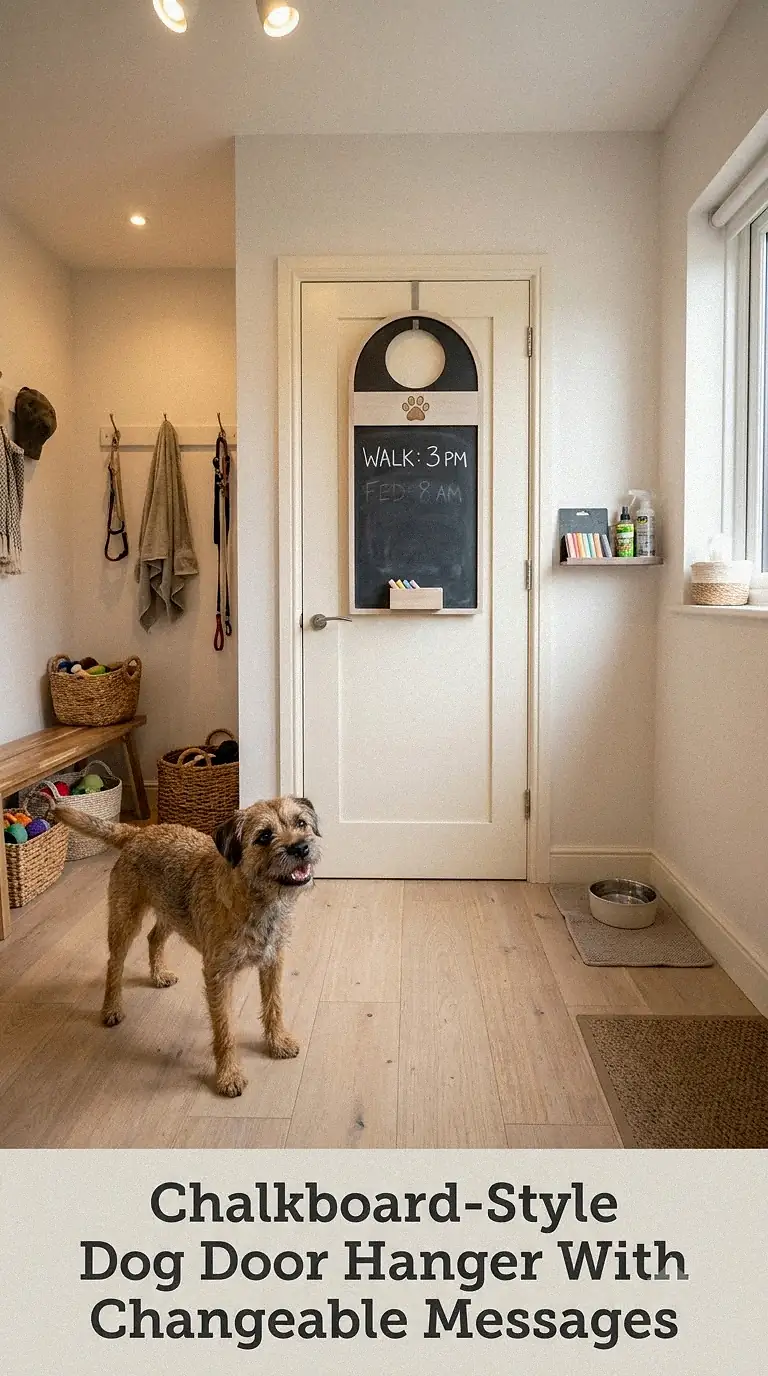 Chalkboard-Style Dog Door Hanger With Changeable Messages