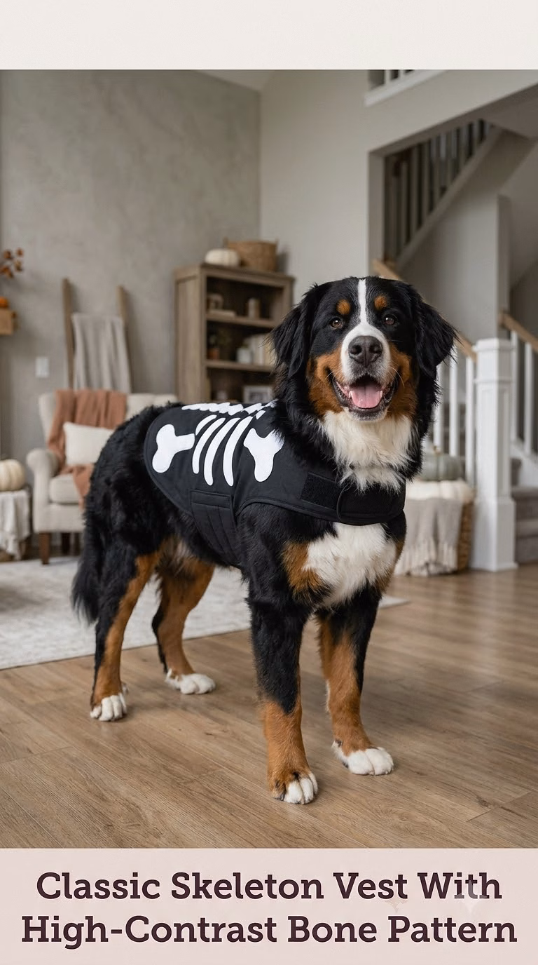 Classic Skeleton Vest With High-Contrast Bone Pattern