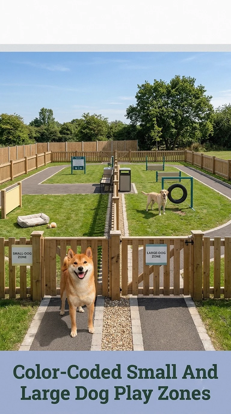 Color-Coded Small And Large Dog Play Zones