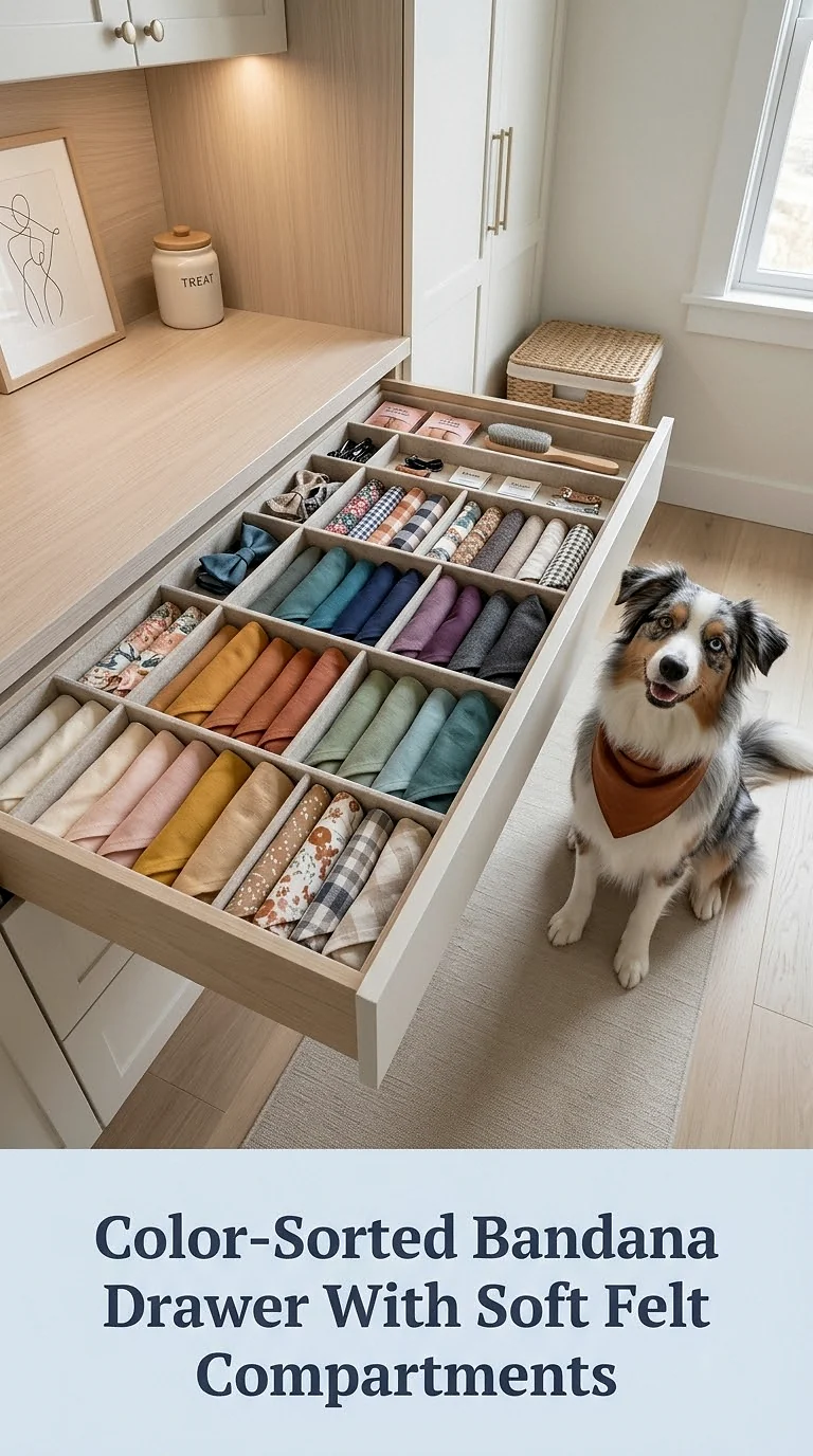Color-Sorted Bandana Drawer With Soft Felt Compartments