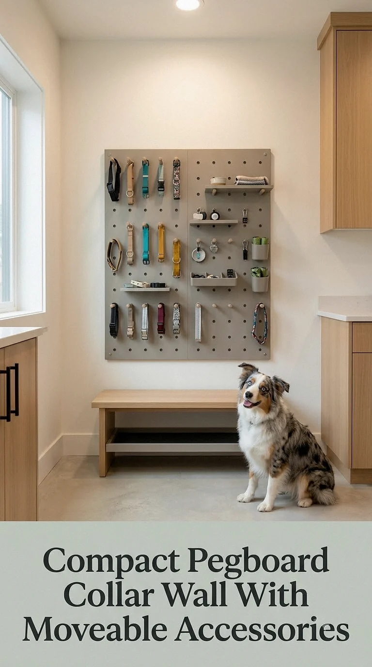 Compact Pegboard Collar Wall With Moveable Accessories
