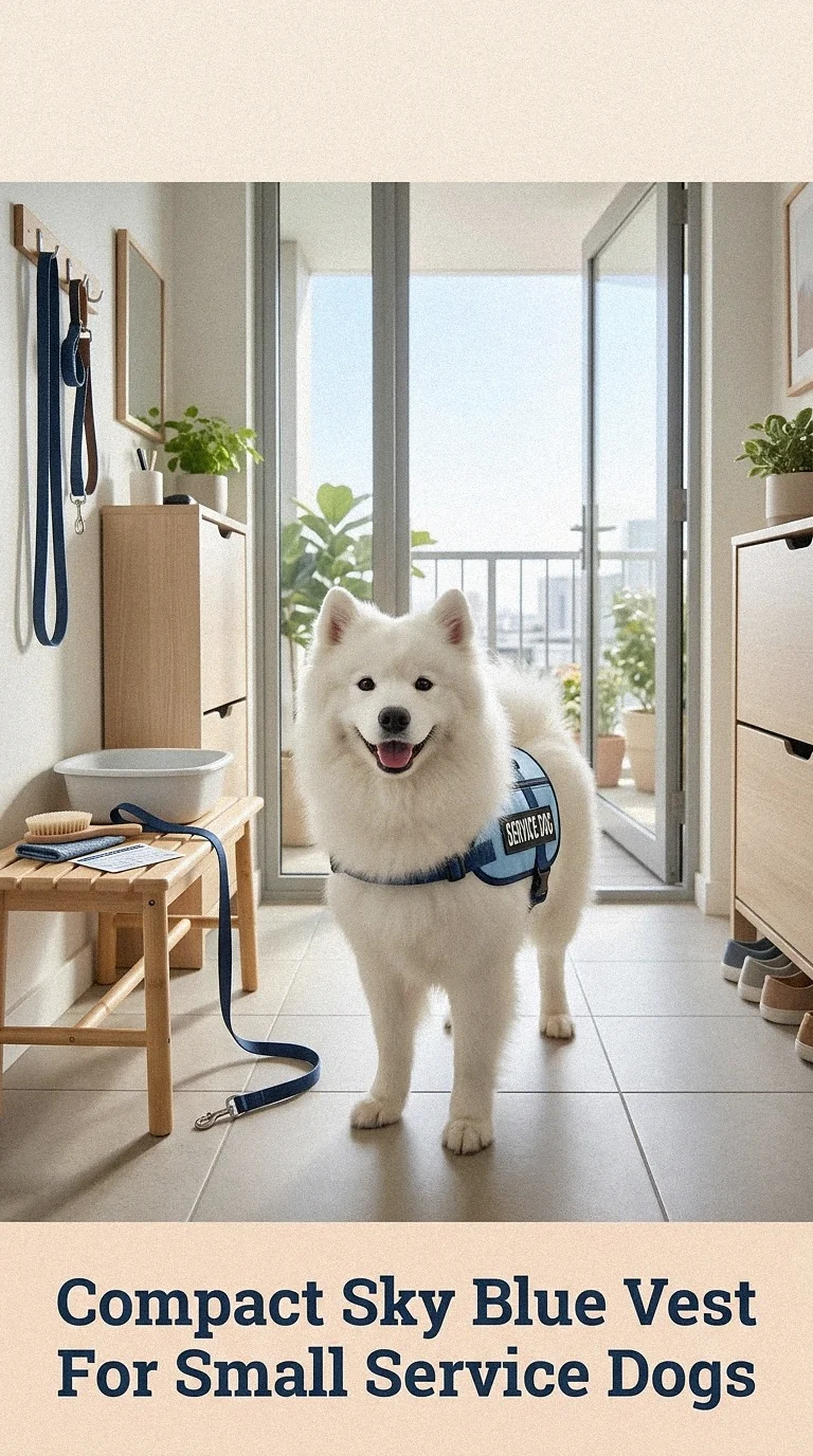 Compact Sky Blue Vest For Small Service Dogs
