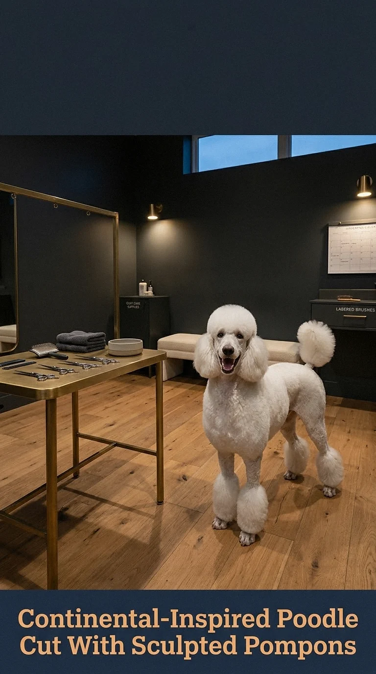 Continental-Inspired Poodle Cut With Sculpted Pompons