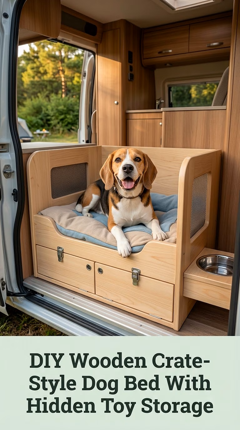 DIY Wooden Crate-Style Dog Bed With Hidden Toy Storage