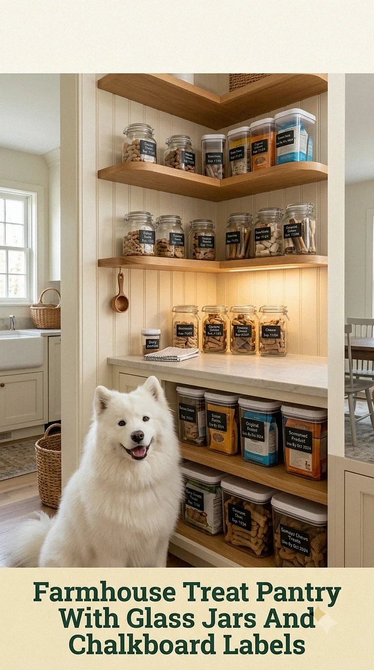 Farmhouse Treat Pantry With Glass Jars And Chalkboard Labels
