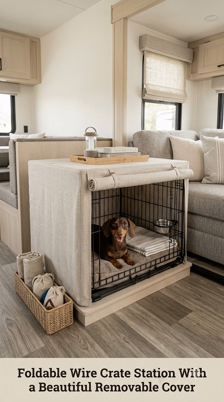 Foldable Wire Crate Station With a Beautiful Removable Cover