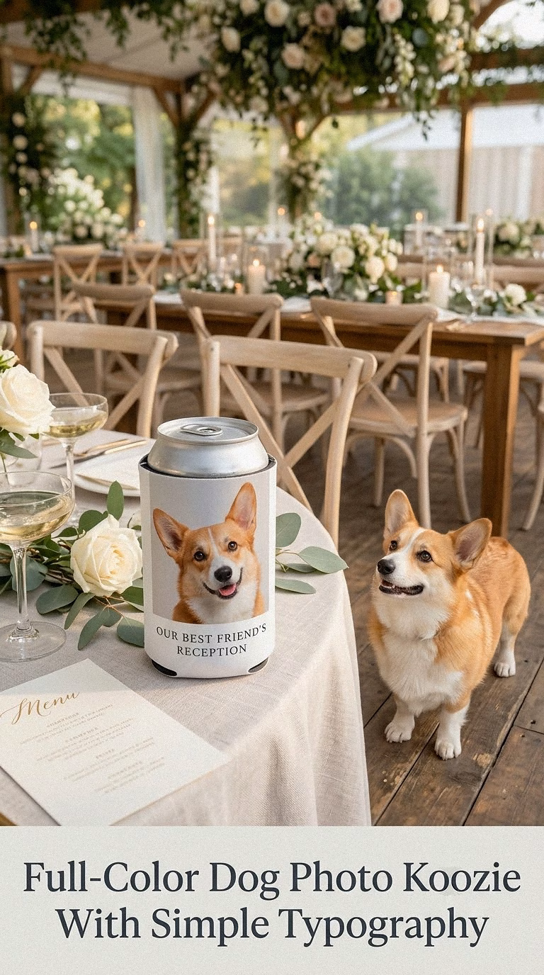 Full-Color Dog Photo Koozie With Simple Typography
