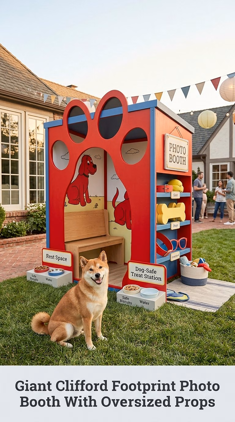 Giant Clifford Footprint Photo Booth With Oversized Props