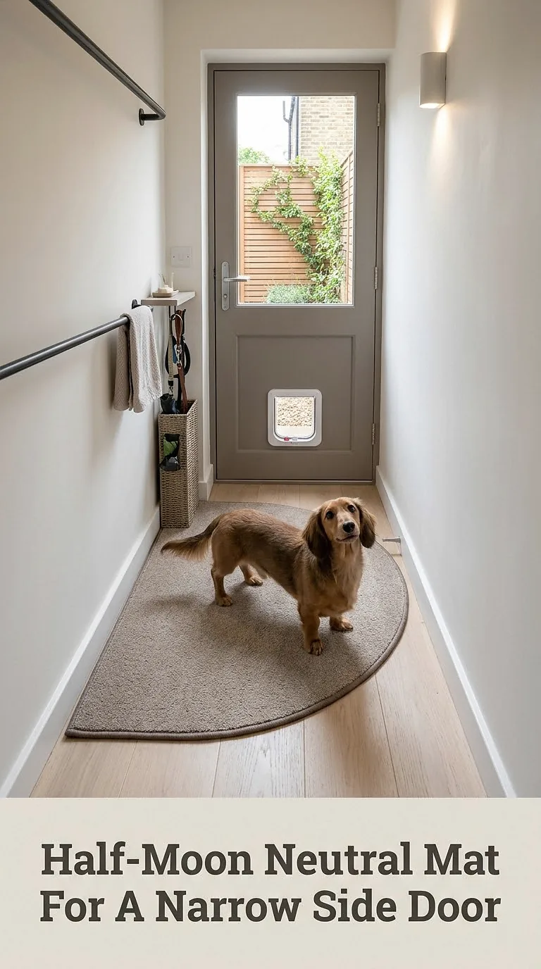 Half-Moon Neutral Mat For A Narrow Side Door