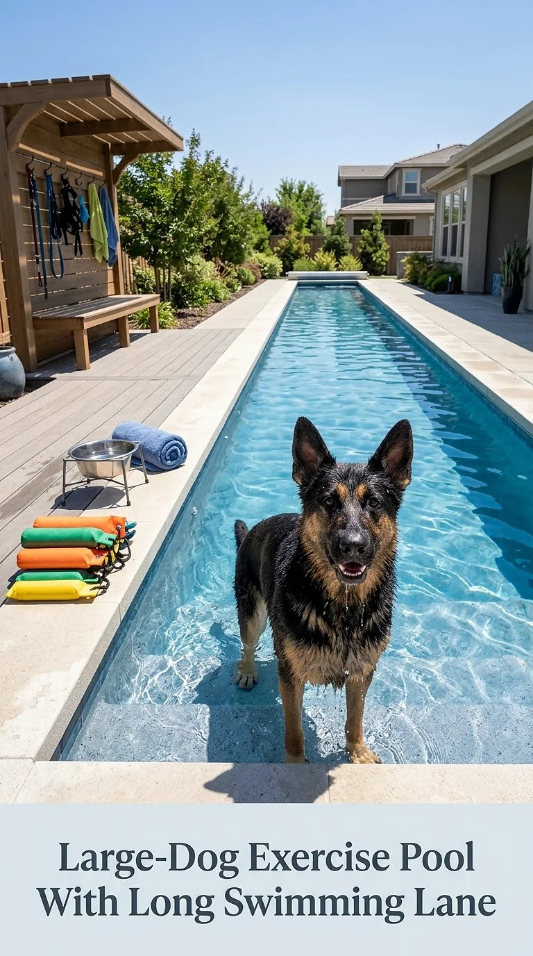 Large-Dog Exercise Pool With Long Swimming Lane