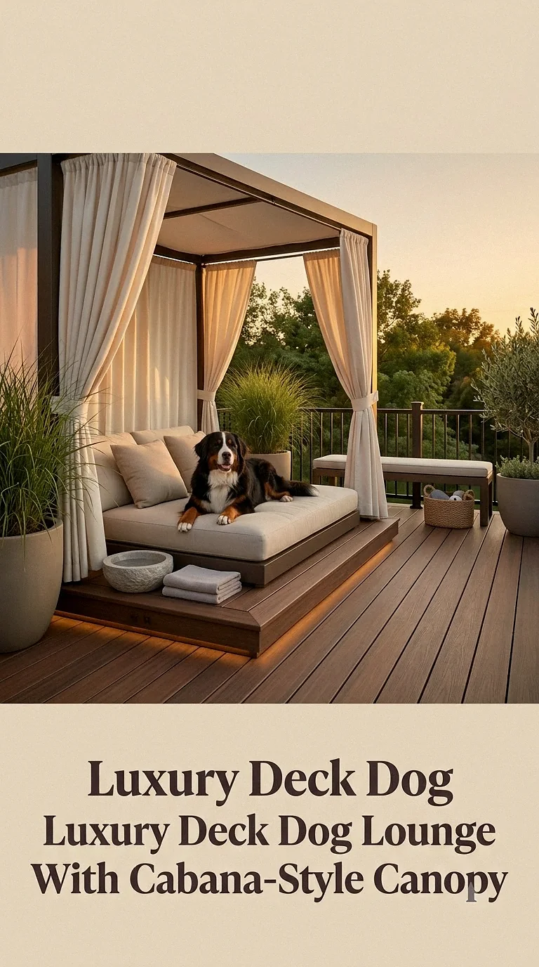 Luxury Deck Dog Lounge With Cabana-Style Canopy