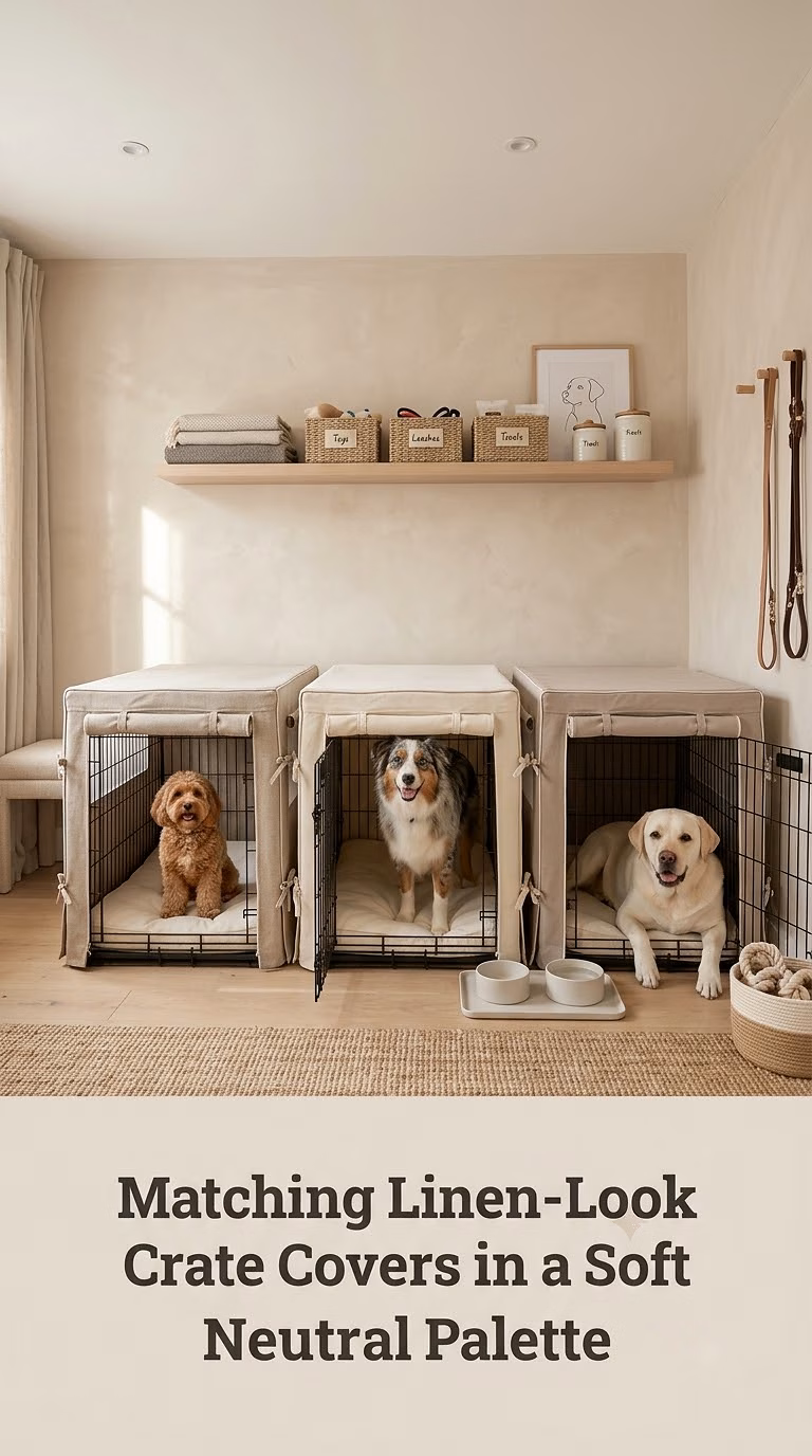 Matching Linen-Look Crate Covers in a Soft Neutral Palette