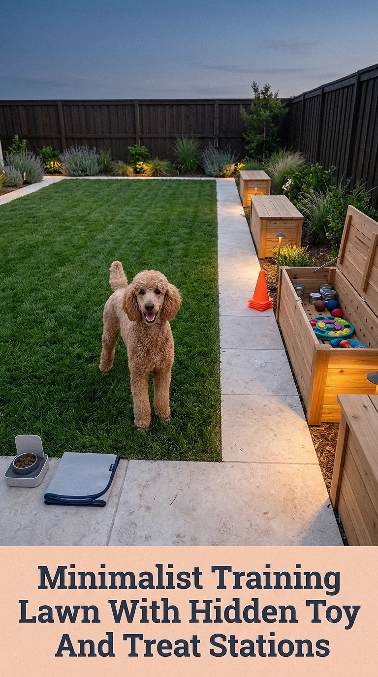 Minimalist Training Lawn With Hidden Toy And Treat Stations