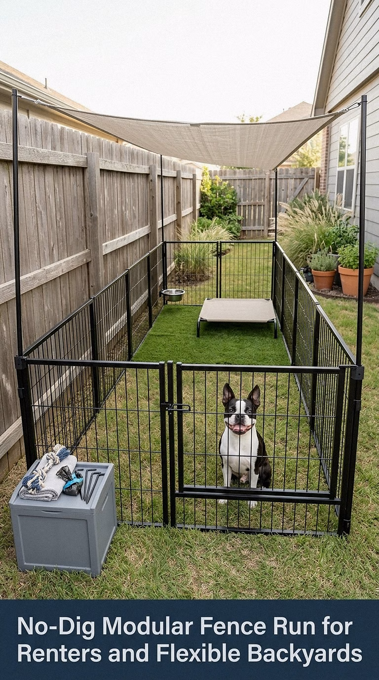 No-Dig Modular Fence Run for Renters and Flexible Backyards
