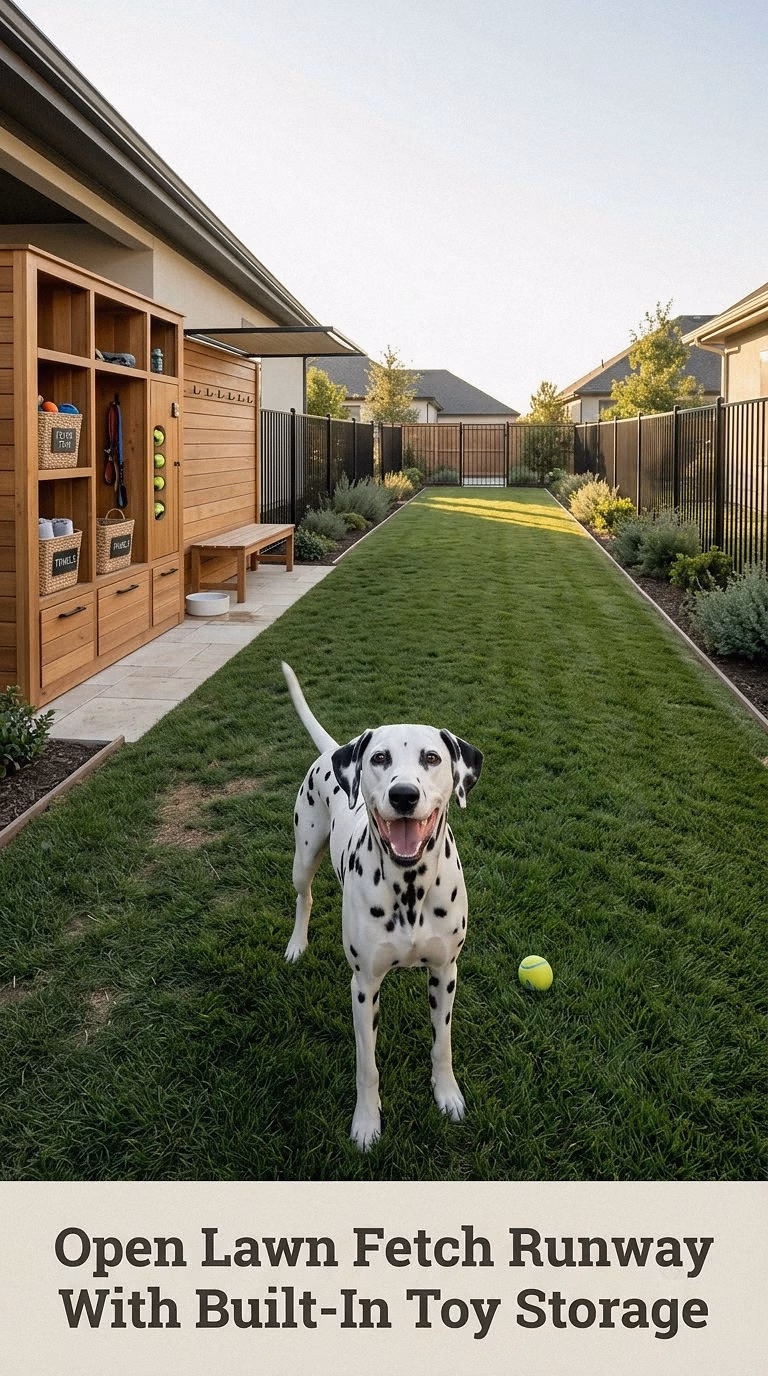 Open Lawn Fetch Runway With Built-In Toy Storage